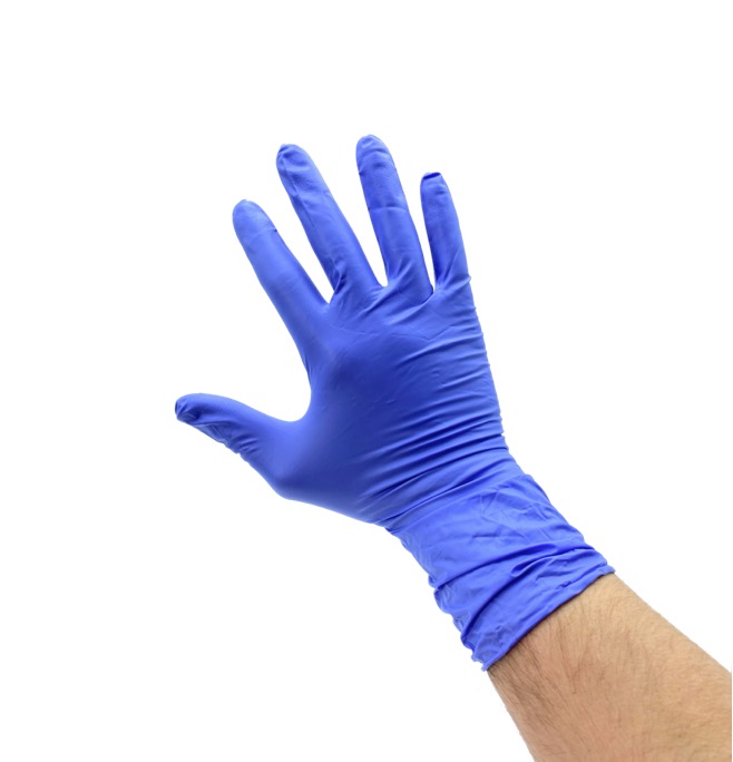 GANT JETABLE NITRILE VIOLET EPAIS MANCHE LONGUE TAILLE L=8/9 NON POUDRÉ (50 U)