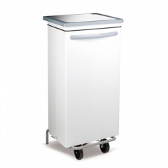 POUBELLE CONTAINER MOBILE AVEC PÉDALE 100L 47X42X97 CM METAL BLANC (1 U)