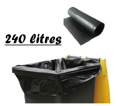 HOUSSE NOIRE A CONTAINER 240L 120X135 CM 30µ (100 U)