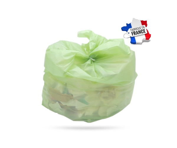 Sac poubelle en PLA biodégradable vert 140 L - 200 pcs