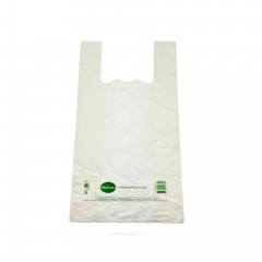 SAC BRETELLES BIODEGRADABLE COMPOSTABLE BLANC 30+8X54CM 20µ (1000 U)