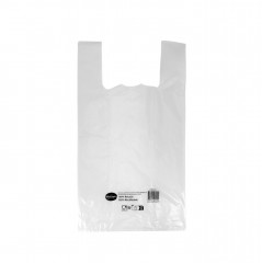 SAC A BRETELLES REUTILISABLE BLANC 100% RECYCLÉ 30+8X54 CM 50µ (500 U)