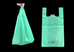 SAC PLASTIQUE A BRETELLES REUTILISABLE VERT 30+8X54 CM 50 MICRONS (500 U)