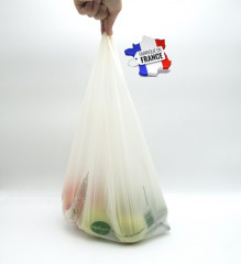 SAC BRETELLES BIOCOMPOSTABLE MATIERE VIERGE 29+8+8x54 CM 17µ BIOSOPH'T (1000 U)