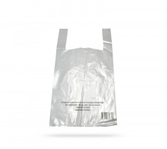 SAC PLASTIQUE A BRETELLES REUTILISABLE TRANSPARENT 30+8X54 CM 50µ (500 U)