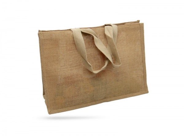 SAC CABAS TOILE DE JUTE « MON INDISPENSABLE » 50+20X34 CM 100% BIODEGRADABLE(1U)