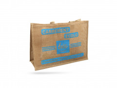 SAC CABAS TOILE DE JUTE « CARREMENT ECOLO » 50+20X34 CM 100% BIODEGRADABLE(1U)