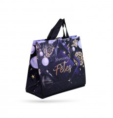 SAC CABAS NOEL NOIR 440+200X400 MM (125 U)