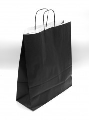 SAC PAPIER KRAFT NOIRE 35+14X40 CM POIGNEES TORSADEES (50 U)