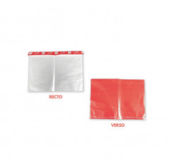SACHET ADHESIF LUXE 360X300 MM TRANSPARENT/ROUGE RABAT REFERMABLE (1000 U)
