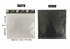 SACHET ADHESIF LUXE 250X300 MM TRANSPARENT/NOIR RABAT REFERMABLE (1200 U)