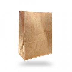 SAC SOS EN PAPIER KRAFT BRUN 32X16X43 CM 90 GRS VIERGE (250 U)