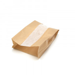 SAC FRUITS 3 KG PAPIER KRAFT BRUN 35G 20+8+8x34CM BIOSOPH'T (FENETRE BIO)(1000U)