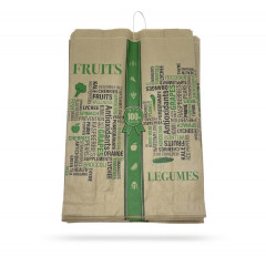 SAC FRUITS 2 KG PREMIUM KRAFT TRAITE WS 40 GRS 20+9+9X30 CM LIASSÉ (1000 U)