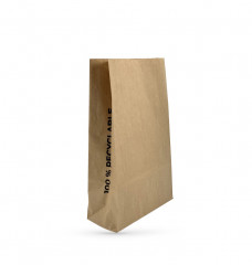 SAC SOS EN PAPIER KRAFT BRUN 220X100X350 70 GRS MATIERE RECYCLE (250 U)