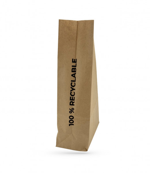SAC SOS EN PAPIER KRAFT BRUN 260X140X400 80 GRS MATIERE RECYCLE (250 U)