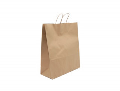 SAC PAPIER KRAFT BRUN 35+14X40 CM POIGNEES TORSADEES (200 U)