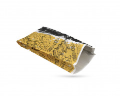 SAC PAPIER PETIT POULET RÔTISSERIE JAUNE & NOIR 70GRS 18+6X35 CM (500 U)