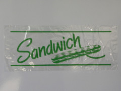 SAC SANDWICH POLYPRO TRANSPARENT 14X34 CM IMP. VERTE 30 MICRONS PERFORÉ (2000 U)