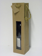 SAC 1 BOUTEILLE PAPIER KRAFT BRUN POIGNEES/FENETRE 98+88X380 MM (20 U)