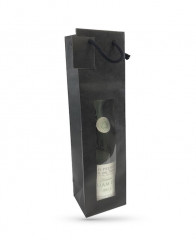 SAC 1 BOUTEILLE PAPIER KRAFT NOIR POIGNEES/FENETRE 98+88X380 MM (20 U)