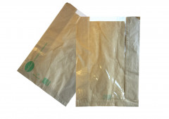 SAC PAPIER BRUN A FENETRE 26+10X37 CM MODELE BIOSOPH'T 35 GRS (1000 U)