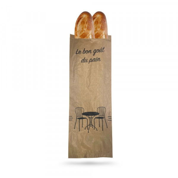 SAC A PAIN KRAFT NOIR LE BON GOUT DU PAIN 18+7X52 CM 40 GRS (1000 U)