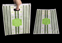 SAC PAPIER KRAFT GALETTE BLANC/VERT N°30 COLLECTION SMOKING 30+3X35 CM (100 U)