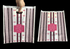 SAC PAPIER KRAFT GALETTE BLANC/FUCHSIA N°35 COLLECTION SMOKING 35+3x40 CM(100 U)