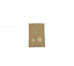 SACHET PAPIER KRAFT MARRON FENETRE AVEC ZIP 110X185+26 MM 125G DOYPACK (200 U)