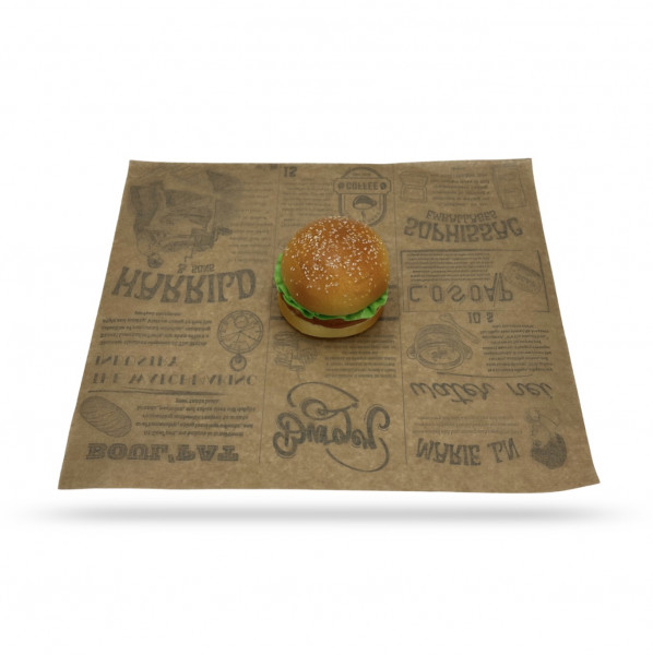 PAPIER INGRAISSABLE HAMBURGER 35 GRS BRUN MODELE JOURNAL 35X40 CM (1000 U)