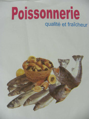 PAPIER THERMOPACK BLANC IMPR. POISSONNERIE BOBINE:l.35 CM 60G (1 bobine=10 KG/U)