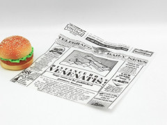 PAPIER INGRAISSABLE HAMBURGER 31X31 CM MODELE JOURNAL (1000 U/Feuilles)