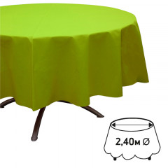 NAPPE RONDE AIRLAID VERT KIWI NON TISSÉ Ø 240 CM (1 U)