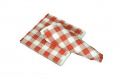 SERVIETTE GAUFREE VICHY QUADRILLAGE BLANC/ROUGE 1/4 40X40 CM (200 U)