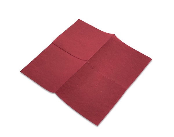 SERVIETTE GAUFREE BORDEAUX COCKTAIL 1/4 20X20 CM (100 U)