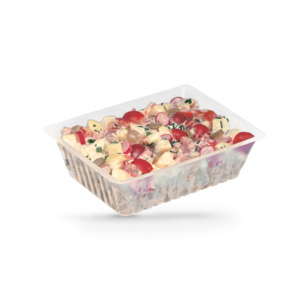 BARQUETTE TRAITEUR TRANSPARENTE 2000 GRS 21.5X19.6X6.7 CM (-5° A 80°C) (750 U)