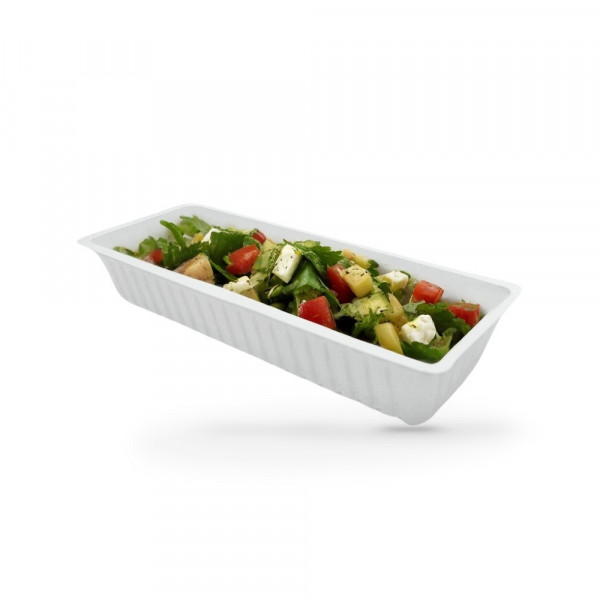 BARQUETTE TRAITEUR BLANCHE (2 PIEDS DE COCHON) 1200 CC 27.1X10.3X4.9 CM (250 U)