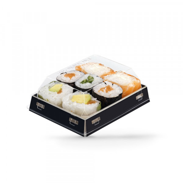 COUVERCLE RPET BARQUETTE LUXIFOOD 110ML 9.5X8X4 CM (100 U)
