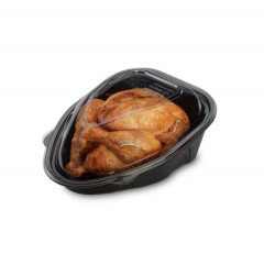 BARQUETTE POULET NOIRE MICRO-ONDABLE 265X201X98 MM+COUVERCLE (75 U)