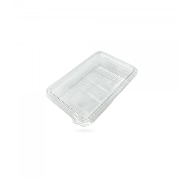 BARQUETTE TRANSPARENTE AVEC COUVERCLE 850 G 14.8X22.6X4.6 CM (50 U)