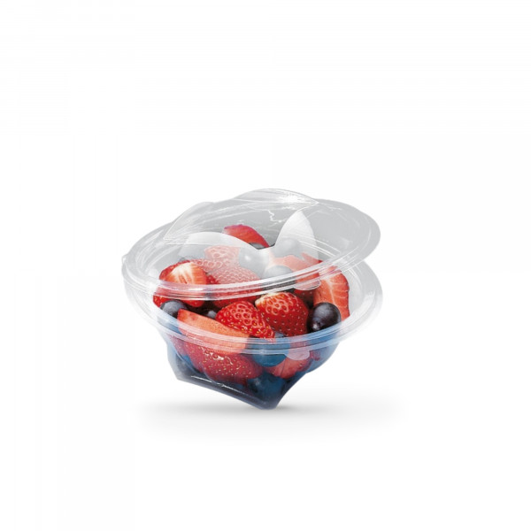 BOL SALADE TRANSPARENT 150 GRS SEKIPACK D.12XH.5.5 CM COUVERCLE ATTENANT (420 U)