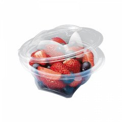 BOL SALADE TRANSPARENT 150 GRS SEKIPACK D.120XH.55 MM COUVERCLE ATTENANT (420 U)