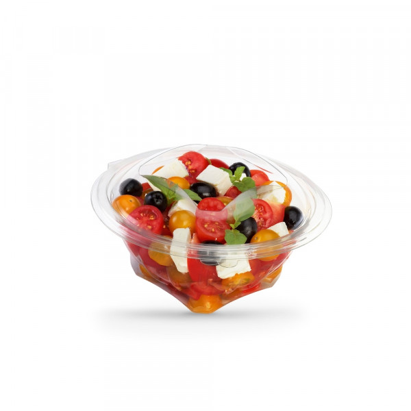 BOL SALADE TRANSPARENT 370 ML D.13.6XH.7.7 CM COUVERCLE ATTENANT(50 U)