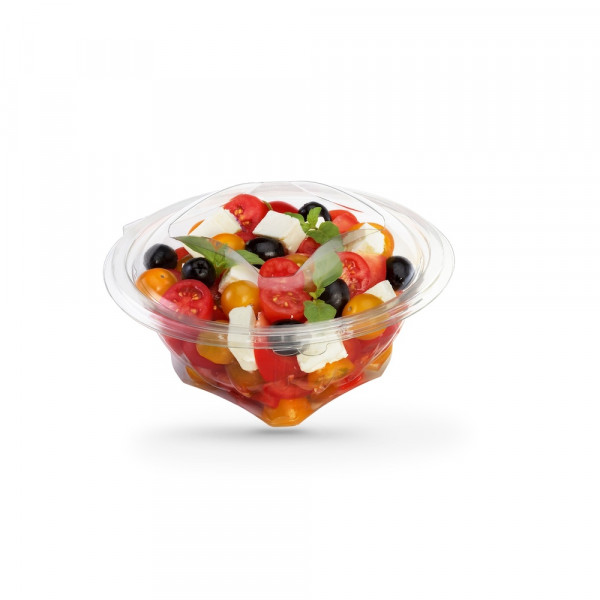 BOL SALADE TRANSPARENT 500 ML D.15.6XH.8.4 CM COUVERCLE ATTENANT(50 U)