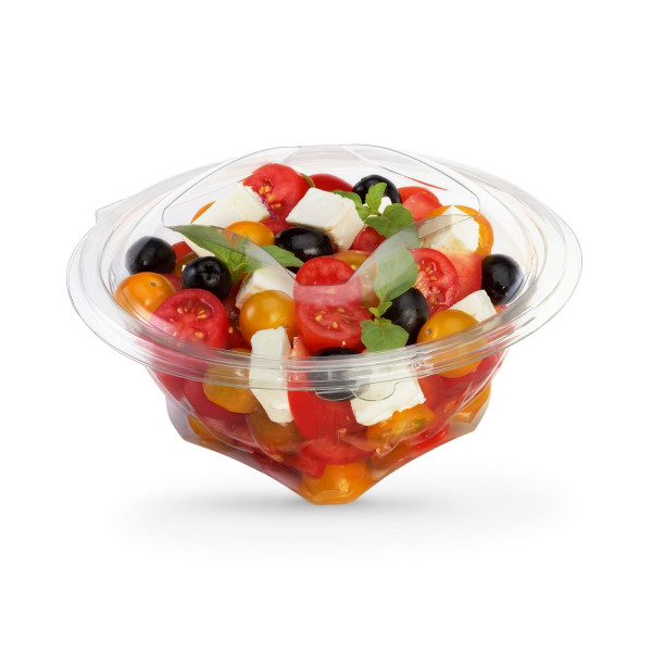 BOL SALADE TRANSPARENT 1000 ML D.186XH.102 MM COUVERCLE ATTENANT(50 U)