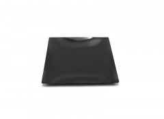 ASSIETTE CARREE NOIRE LUXE EN PLASTIQUE 250X250X13 MM (10 U)