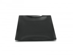 ASSIETTE CARREE NOIRE LUXE EN PLASTIQUE 300X300X15 MM (10 U)