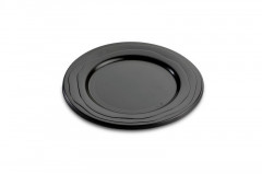 ASSIETTE RONDE NOIRE EN PP REUTILISABLE ET RECYCLABLE D.185 (20 U)