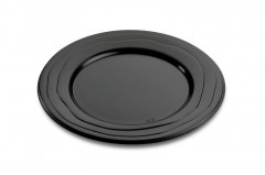 ASSIETTE RONDE NOIRE EN PP REUTILISABLE ET RECYCLABLE D.240 (20 U)